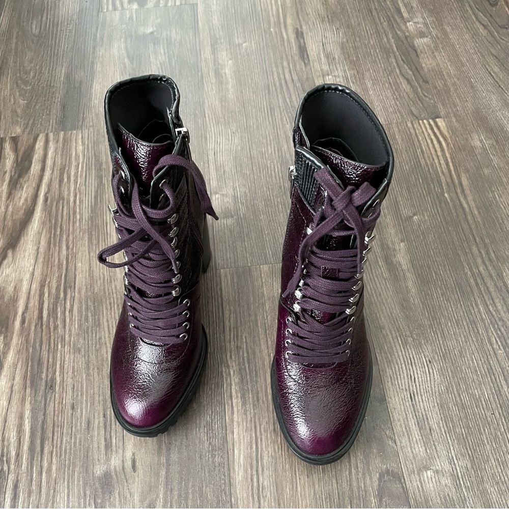 Vince Camuto NEW Deep Plum Colored Platform Ermania Combat Boots